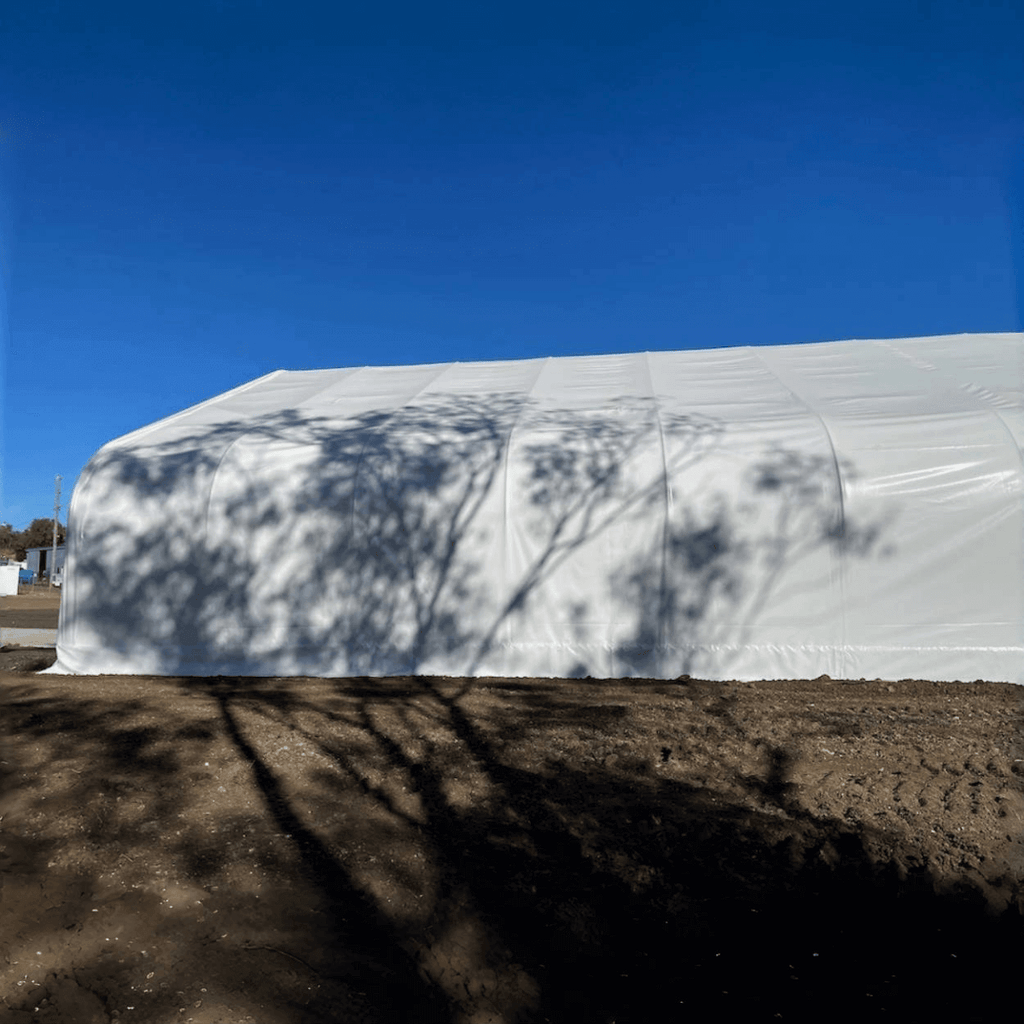 W70'xL120'xH28' Double Truss Storage Shelter