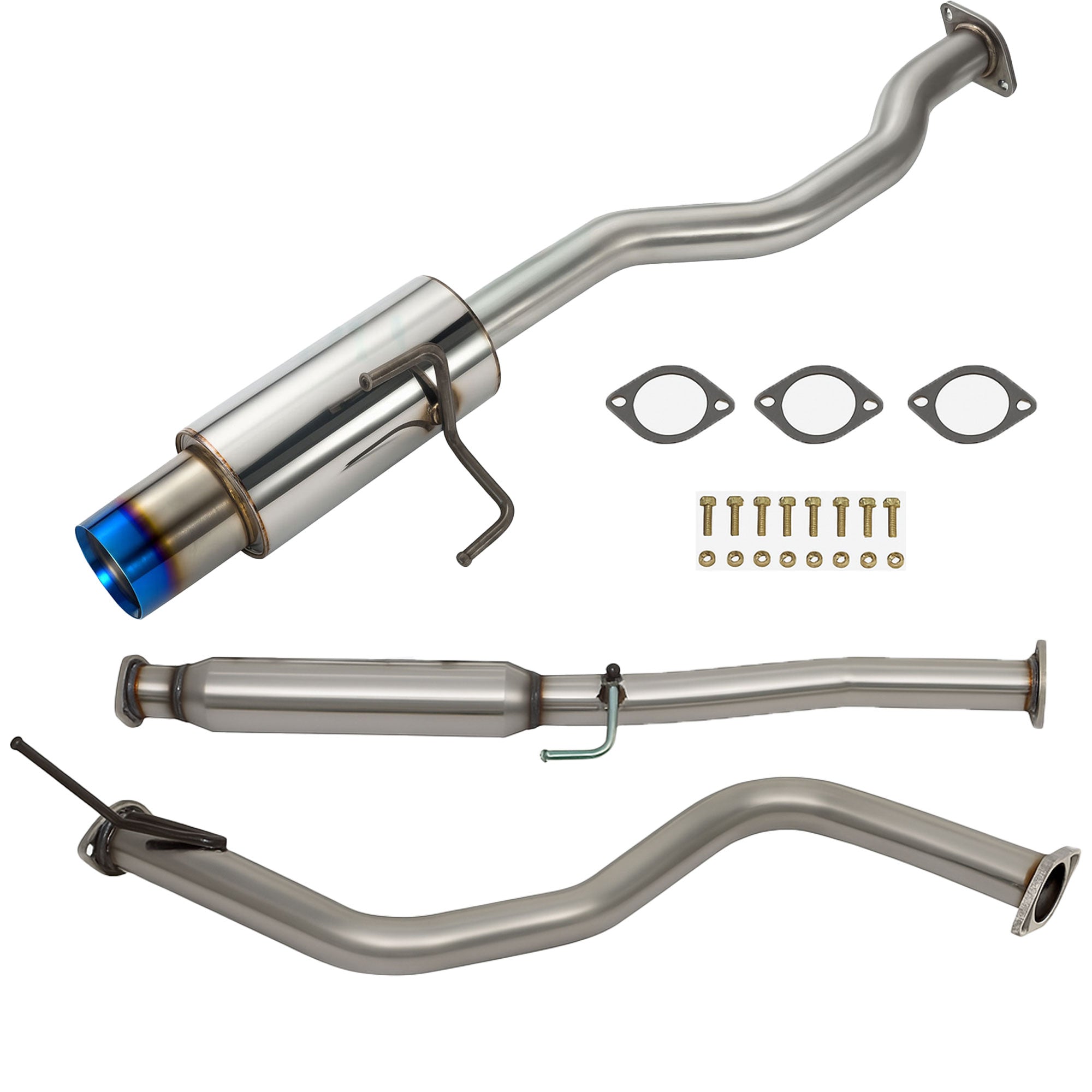 4.5” Stainless Steel Catback Exhaust Muffler For Honda Civic Hatch EK EK9 76mm