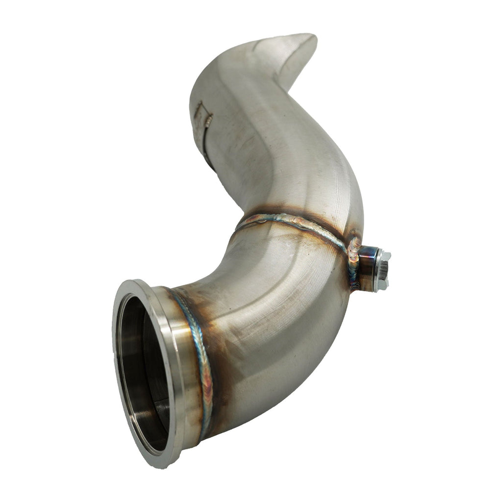 D Series Tear Drop Hood Exit Up Pipe Dump Tube For Top Mount Turbo Manifold Outlet