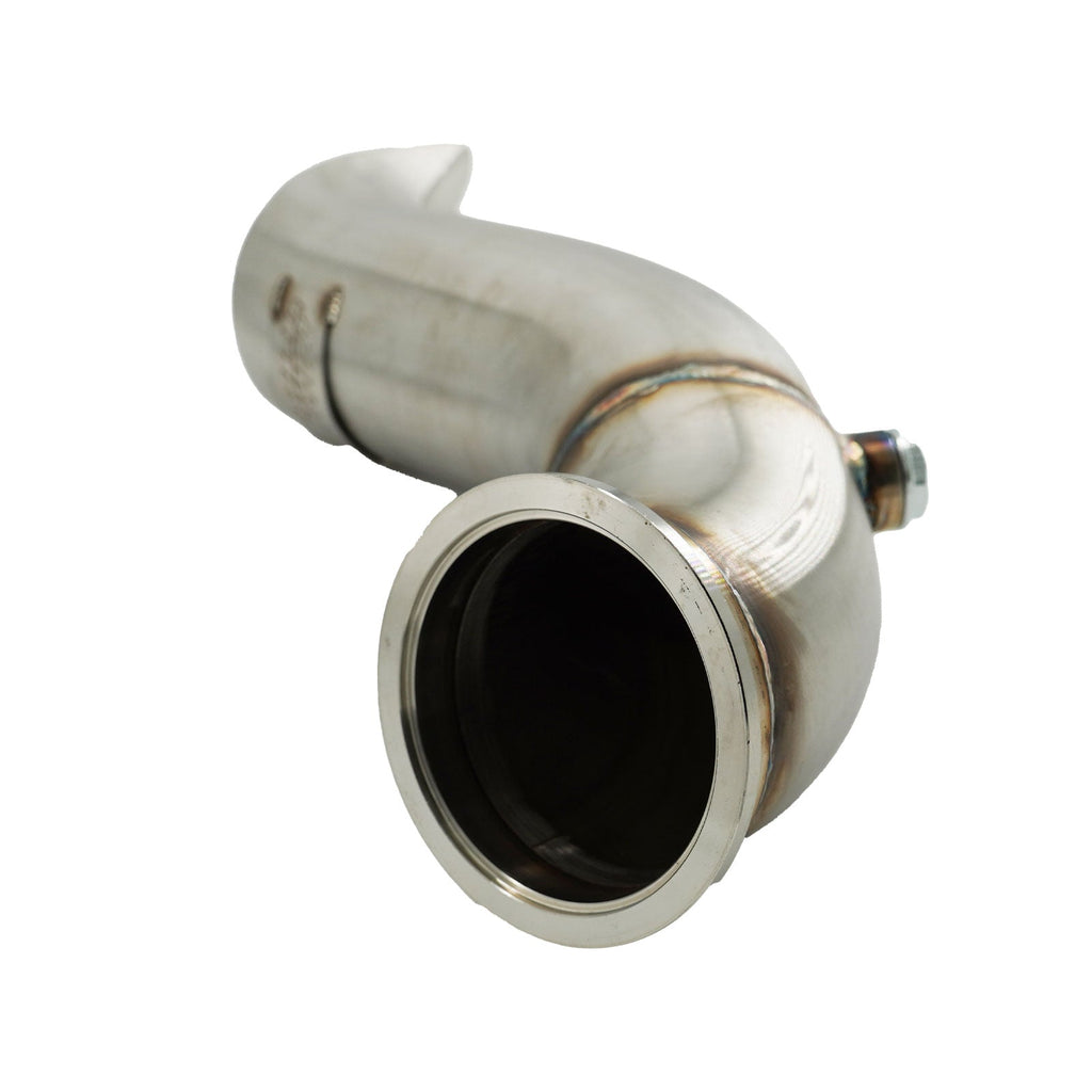 B Series Tear Drop Hood Exit Up Pipe Dump Tube For Top Mount Turbo Manifold Outlet