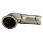 H Series Tear Drop Hood Exit Up Pipe Dump Tube For Top Mount Turbo Manifold Outlet