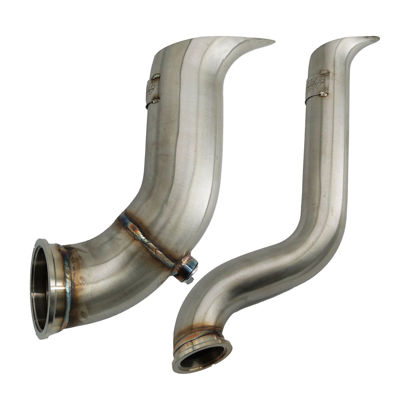D Series Tear Drop Hood Exit Up Pipe Dump Tube For Top Mount Turbo Manifold Outlet