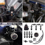 Racing Adjustable Fuel Pressure Regulator Kit W- 100PSI Oil Gauge AN-6 Hoses