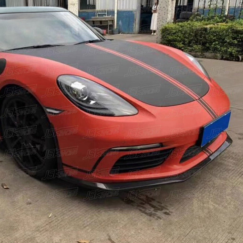 Carbon Fiber Front Bumper Lip for Porsche Cayman Boxster 718 16-18