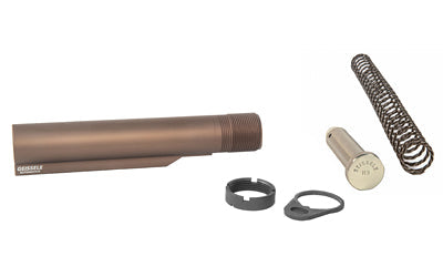 Geissele Automatics Buffer Tube Complete Assembly |  Fits AR-15 |  Anodized Finish |  Desert Dirt Color |  6-Position |  H3 Buffer |  Super 42 Spring