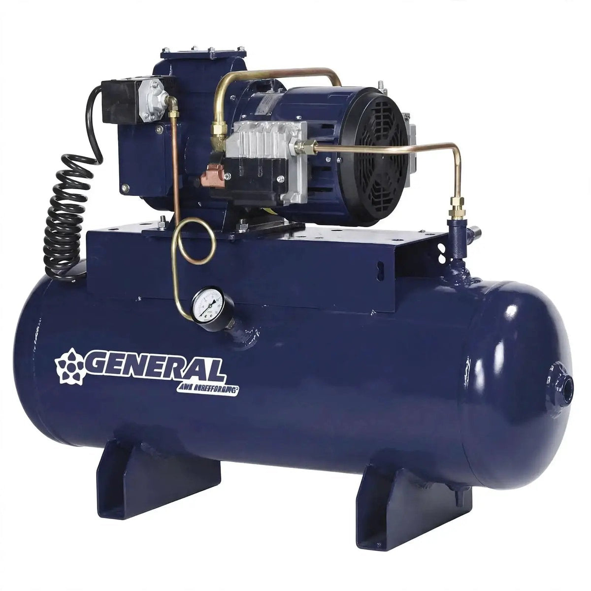 General Air 1 HP Oil Less Air Compressor 3 Phase Safety