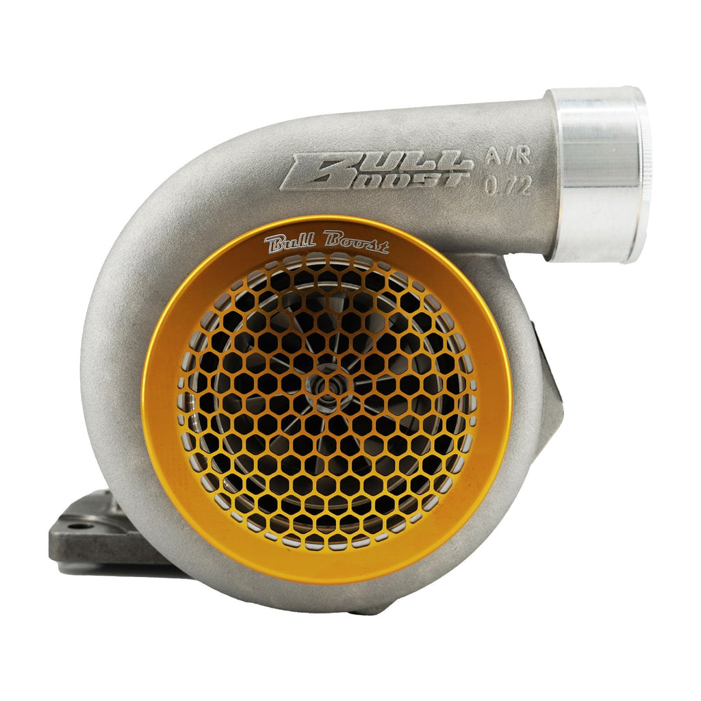 Gold Billet 4" Inch Turbo Inlet Guard Velocity Stack Adapter Bellmouth Intake Hex