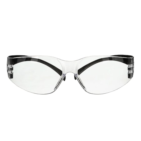 SecureFit(TM) 100, Safety Glasses, Anti-Fog & Anti-Scratch, Clear Lens, Black Frame, Frameless