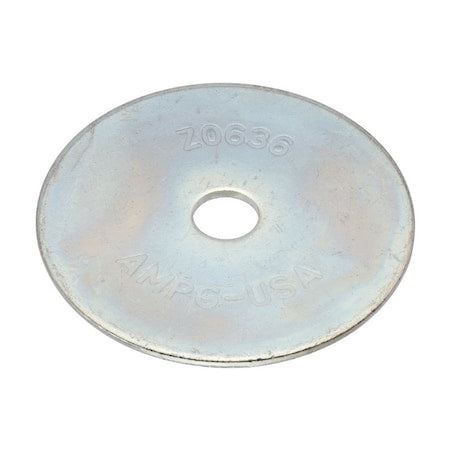 Fender Washer, For Screw Size 5/16" ,Steel Zinc Plated Finish, 50 PK