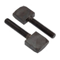 Thumb Screw, 3/8"-16 Thread Size, Spade, Black Oxide Steel, 1 in Head Ht, 2 in Lg