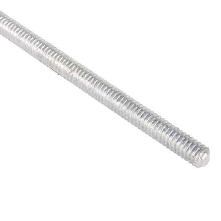 Fully Threaded Rod, 1/4"-20, 10 ft, Steel, Grade A, Zinc Plated Finish