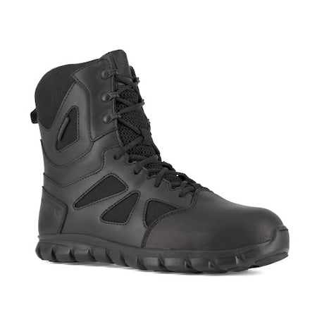 Men's 8-Inch Work Boot, Composite Toe, Leather, Mesh Upper, Rubber Outsole, Lace Up and Zipper, M