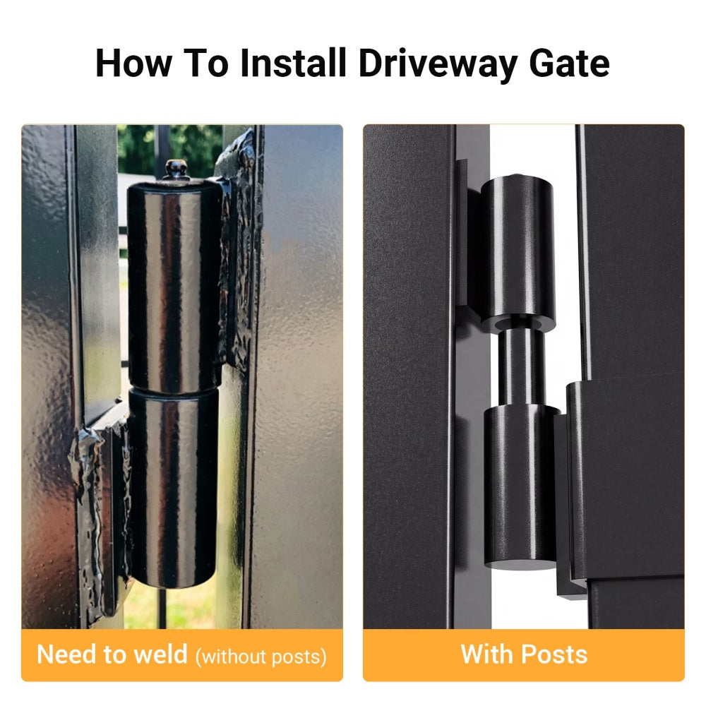 16x8 ft Dual Swing Driveway Gate with Star Pattern