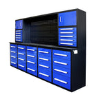 10ft Workbench Cabinet(30 Drawers, 2 Cabinets & 1 Pegboard)