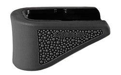 Hogue Grip Extension |  Magazine Base Pad |  Fits Glock 42 |  .380 ACP 6 Round Magazine |  OverMolded Material |  Cobblestone Texture |  Black