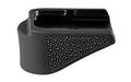 Hogue Grip Extension |  Magazine Base Pad |  For Glock 26 9MM 10 Round Magazine |  OverMolded Material |  Cobblestone Texture |  Black