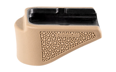 Hogue Grip Extension |  Magazine Base Pad |  For Glock 26 9MM 10 Round Magazine |  OverMolded Material |  Cobblestone Texture |  Flat Dark Earth