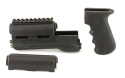 Hogue OverMolded Rifle Grip/Forend Kit |  Fits AK-47/AK-74 |  Finger Grooves |  Rubber |  Black