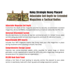 Haley Strategic Heavy Placard - Adjustable Cell Depth for Extended Mags & Radios w/ (4) MP2 Inserts