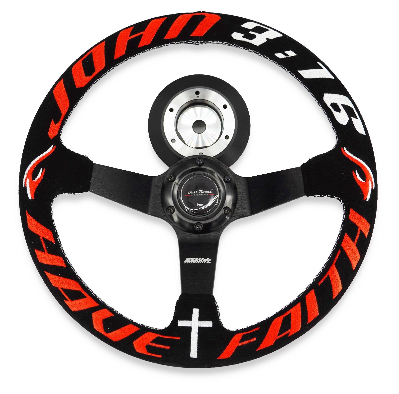 Have Faith Infiniti G35 G37 Suede 3"Deep Dish Steering Wheel + Quick Release Short Hub Adapter