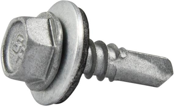 12-14 x 1 1/4 Hex Washer Head Self Drilling Screw TEK 3 with Neo Washer Strong-Shield Coated