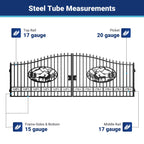 20x8 ft Steel Dual Swing Driveway Gate