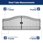 18x8 ft Steel Dual Swing Driveway Gate
