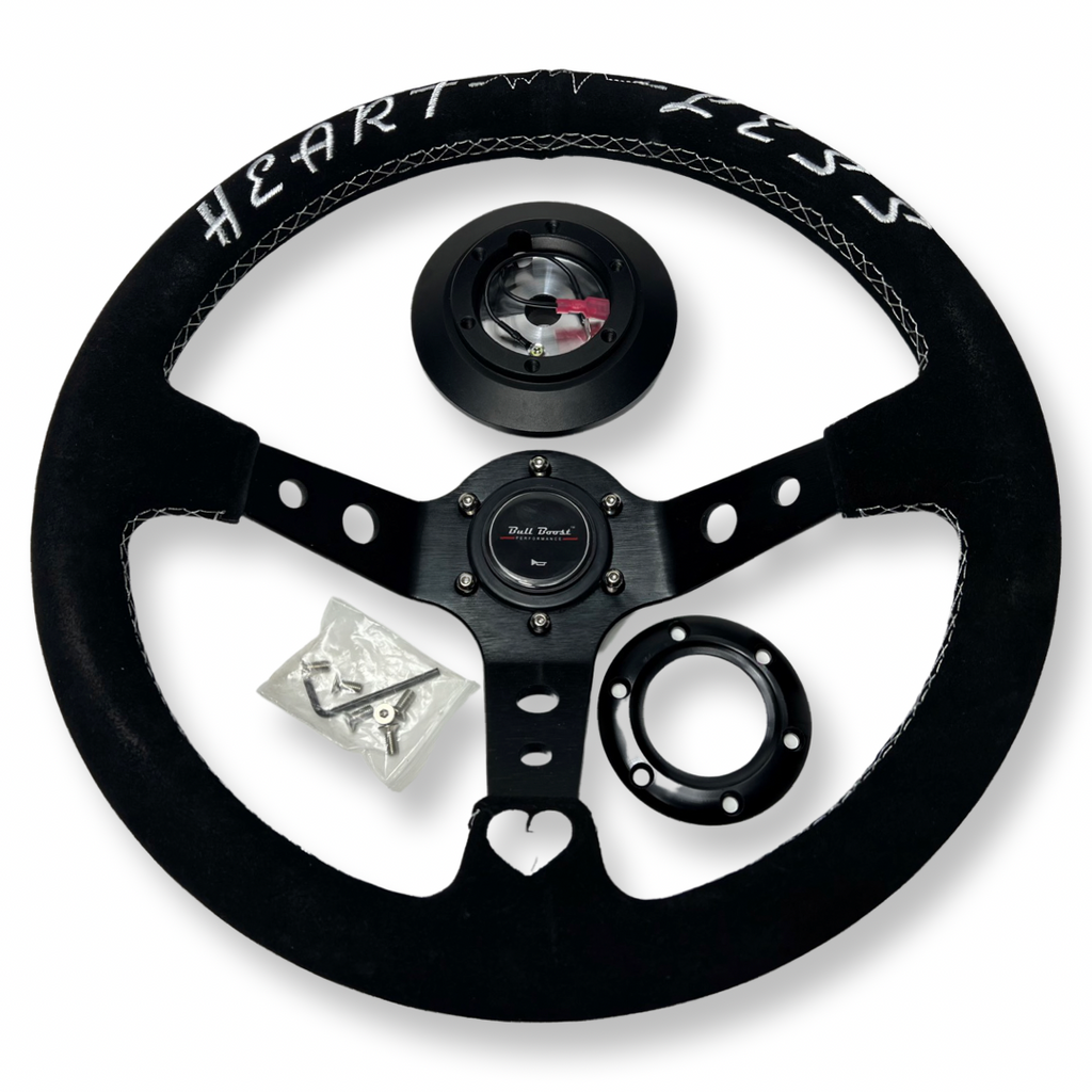Heart 350mm Steering Wheel + Short Hub Adapter Kit For Mazda Miata RX-7 RX-8 MX-3 MX-6