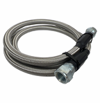 SS Braided Transmission Cooler Hose Lines Fittings TH350 700R4 TH400 52" Length