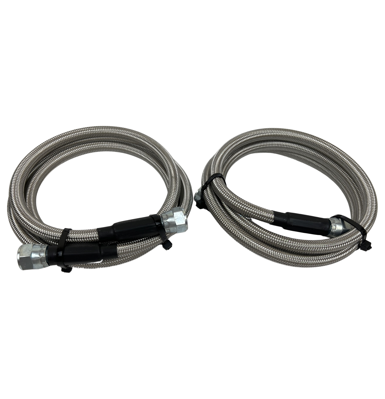SS Braided Transmission Cooler Hose Lines Fittings TH350 700R4 TH400 52" Length