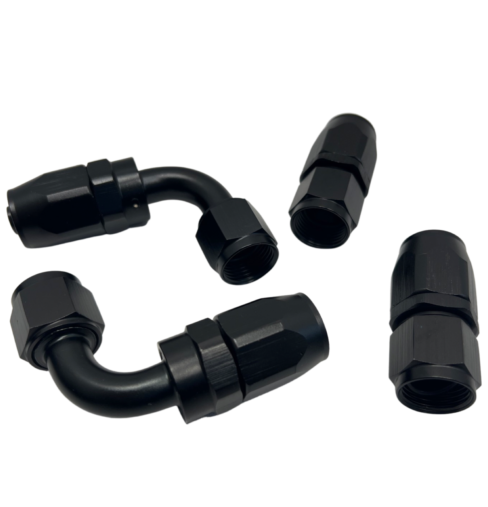 Pro Series Baffled 10AN Oil Catch Can Hose Kit and Fittings Universal AN10 Black