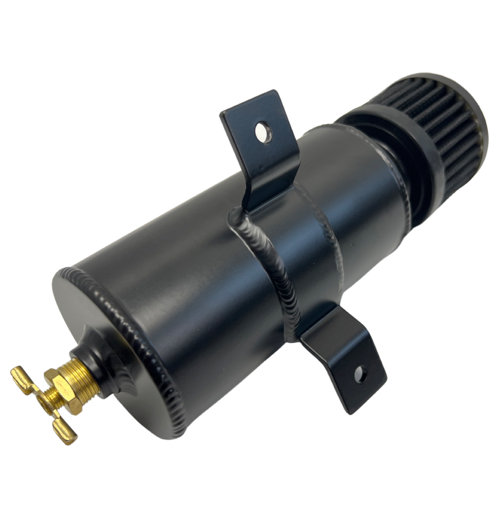 Pro Series Baffled 10AN Oil Catch Can Hose Kit and Fittings Universal AN10 Black