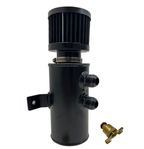 Pro Series Baffled 10AN Oil Catch Can Hose Kit and Fittings Universal AN10 Black
