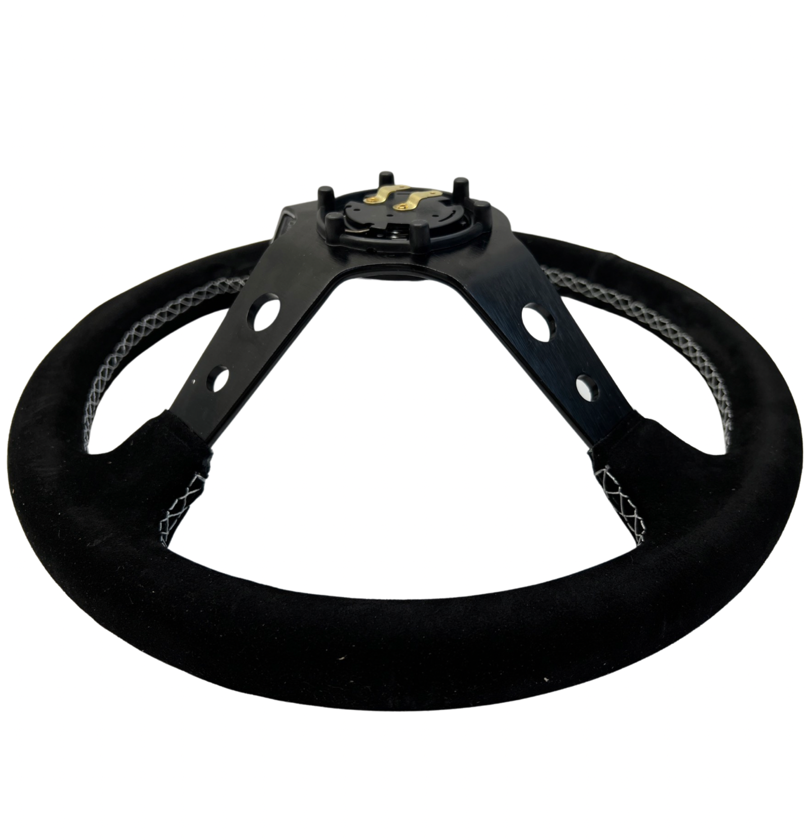 Suede Steering Wheel + Short Hub Adapter Kit For 02-07 Subaru Impreza WRX STI Legacy