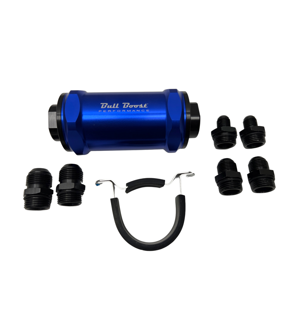 AN6 AN8 AN10 Inline Fuel Filter E85 Ethanol With 100 Micron Stainless Steel