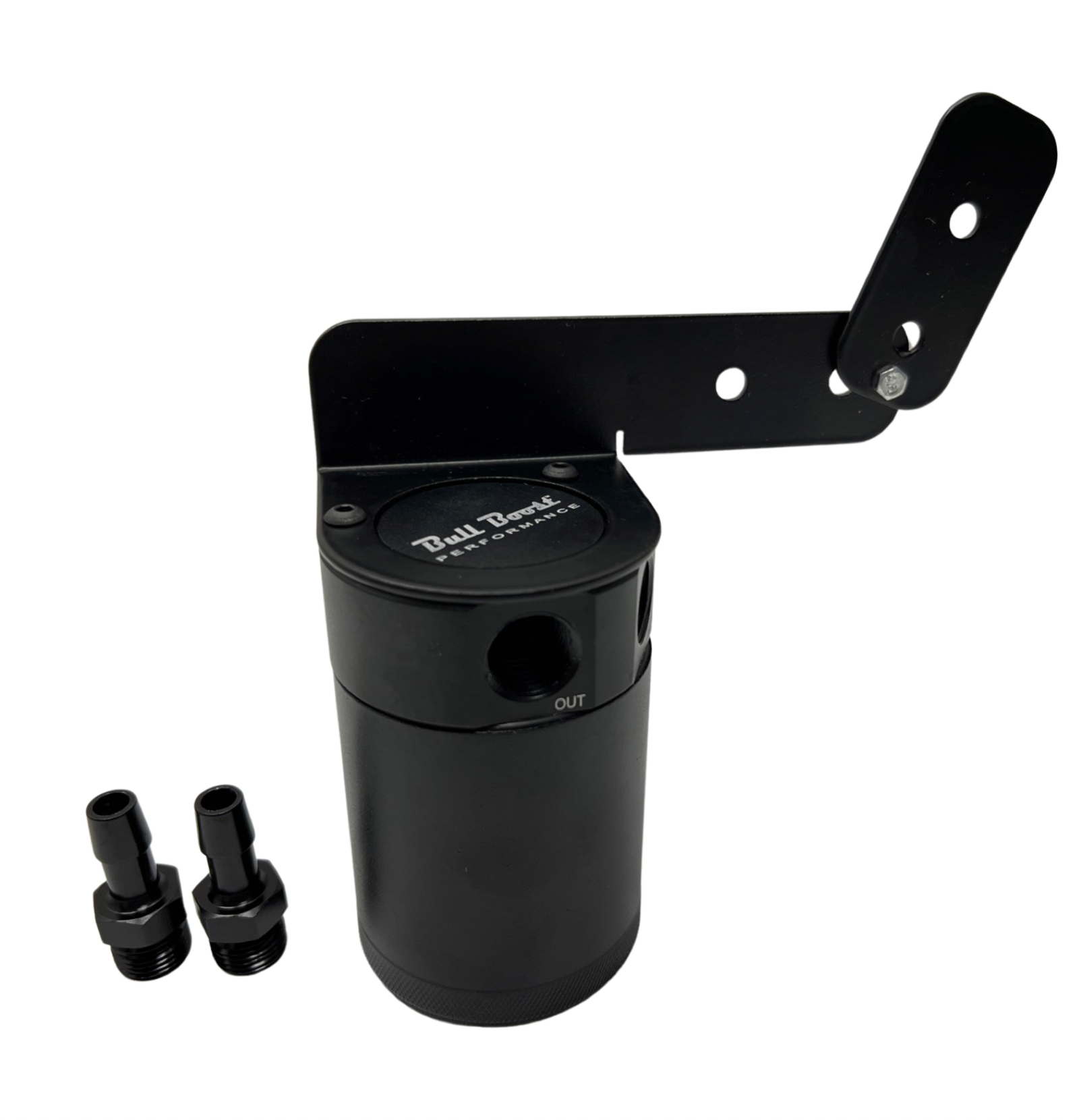 Universal Performance Oil Catch Can 2 Port -6AN + Adjustable Mounting Bracket Kit Turbo V2