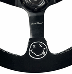 Deadboyz 350mm Deep Dish Suede Steering Wheel + Short Hub Adapter Kit For Honda Acura Civic Integra Accord Del Sol, CRX, Prelude