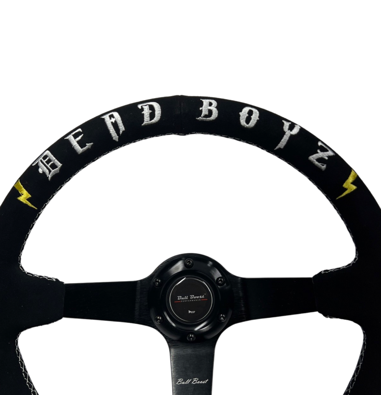 Deadboyz 350mm Deep Dish Suede Steering Wheel + Short Hub Adapter Kit For Honda Acura Civic Integra Accord Del Sol, CRX, Prelude