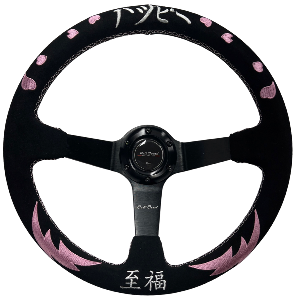 Street Bliss Heart 350mm Steering Wheel + Short Hub Adapter Kit For Mustang Focus Fiesta Mazda
