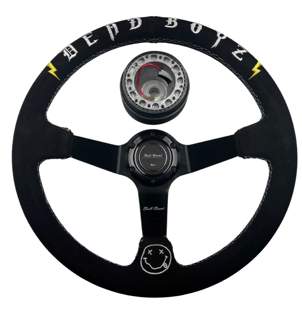 Deadboyz Suede Leather Steering Wheel Hub Adapter Kit For Impreza WRX Legacy