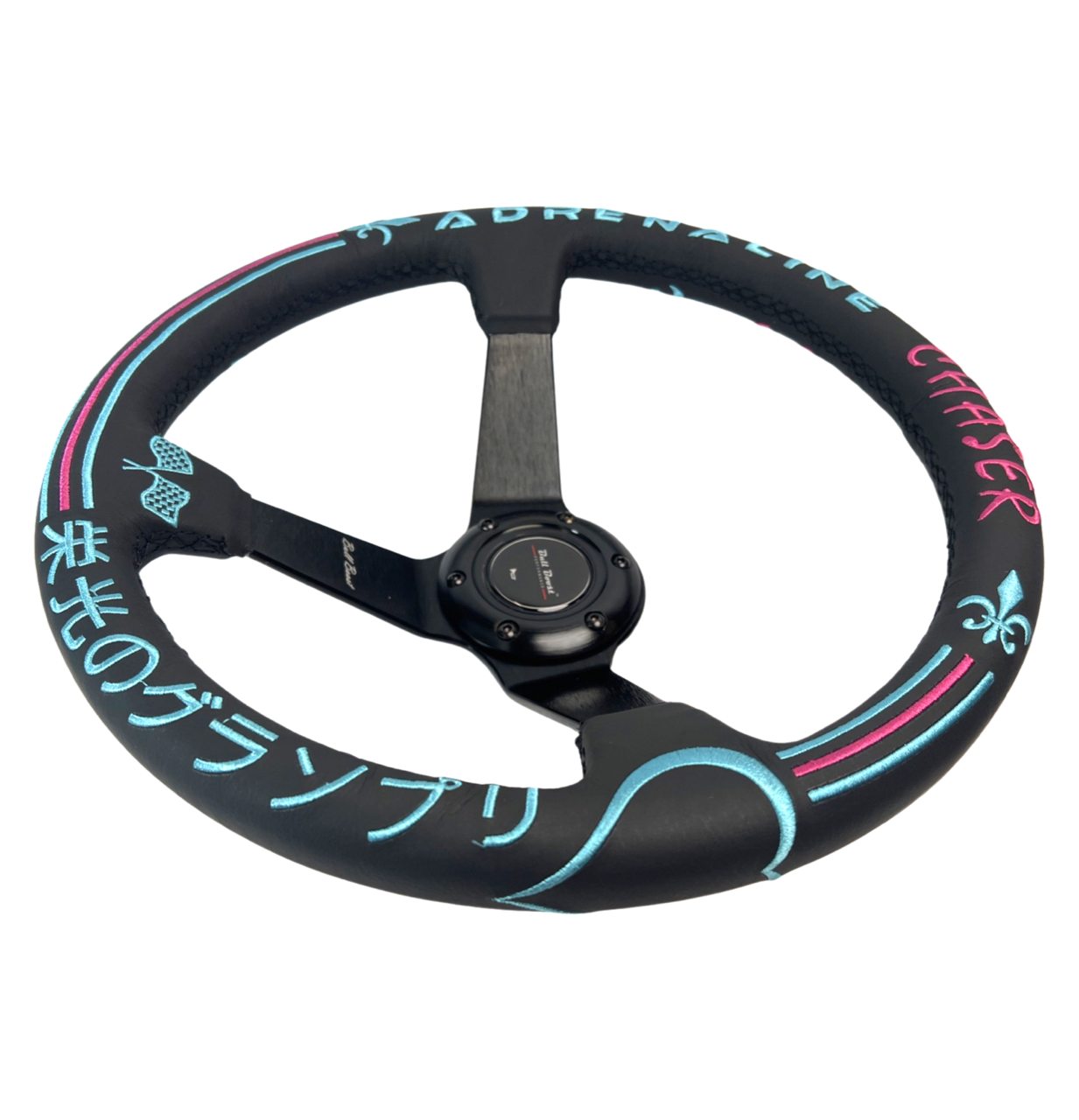 Leather 350mm Steering Wheel + Short Hub Adapter for 83-04 Ford Mustang / 89-92 Ford Ranger