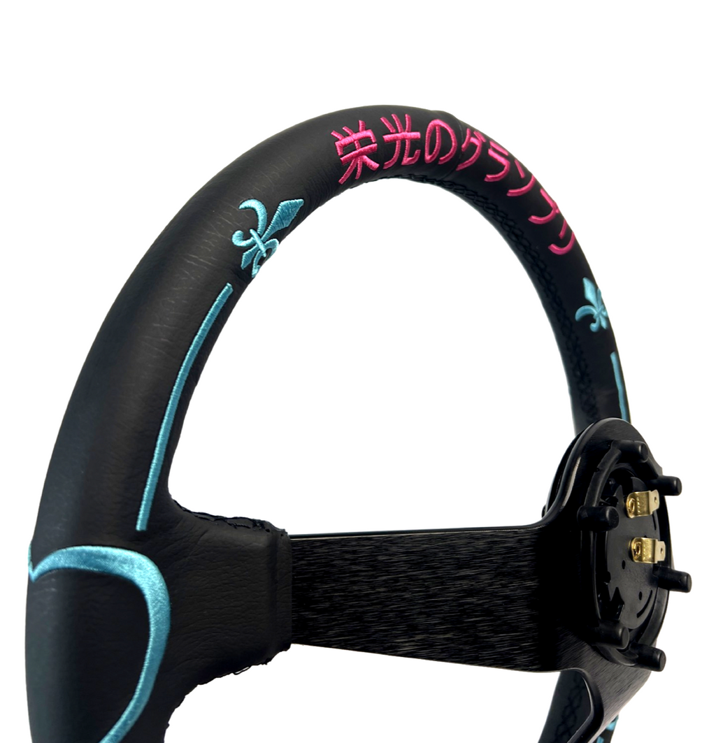 Leather 350mm Steering Wheel + Short Hub Adapter for 83-04 Ford Mustang / 89-92 Ford Ranger