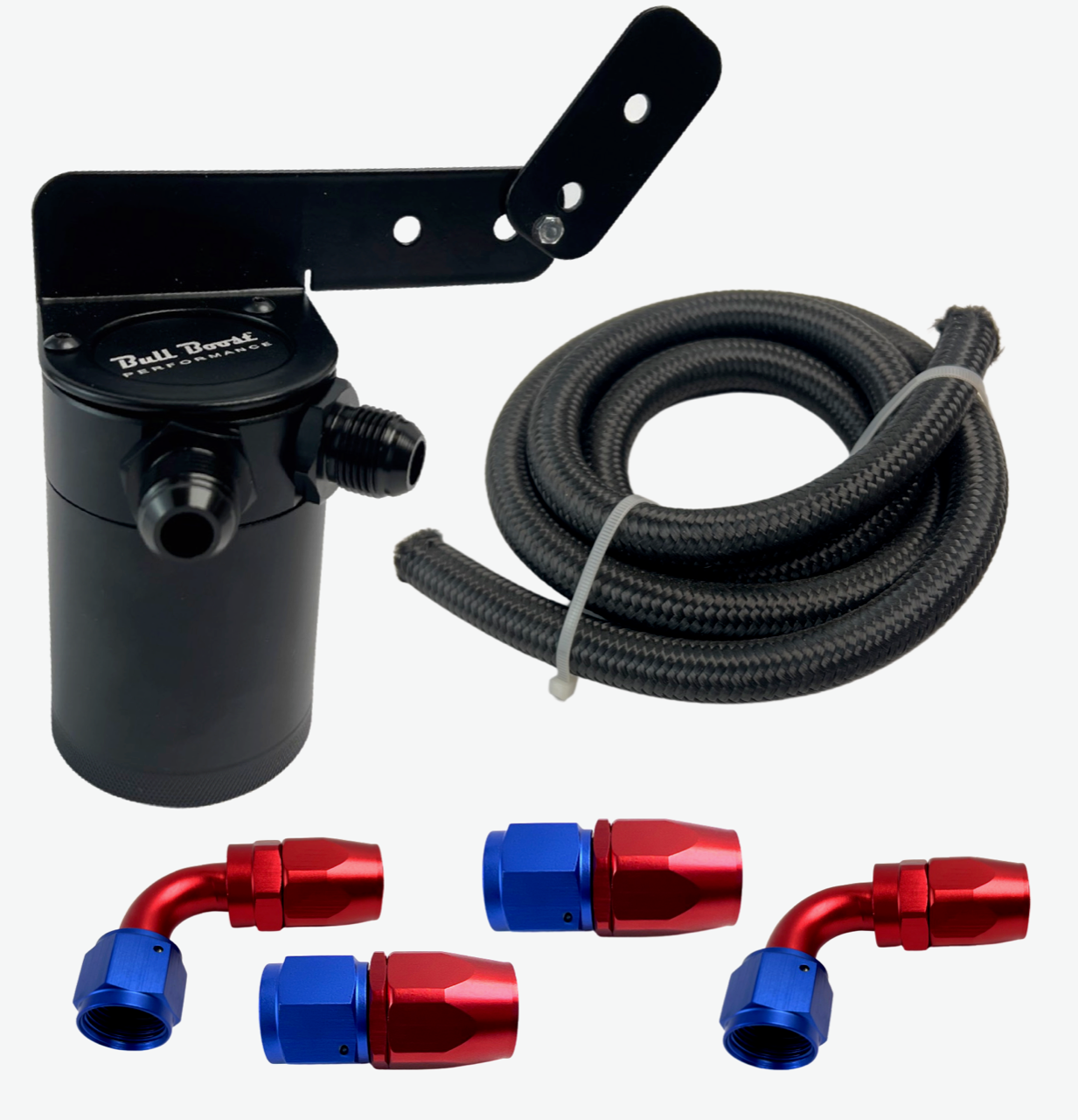 Universal Performance Oil Catch Can 2 Port -8AN + Mounting Bracket Kit Turbo V2