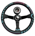 Leather 6-Bolt Deep Dish Racing Steering Wheel + Hub Adapter Boss Kit for Civic, Del Sol, Integra
