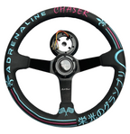 Leather 350mm Steering Wheel + Short Hub Adapter for 83-04 Ford Mustang / 89-92 Ford Ranger