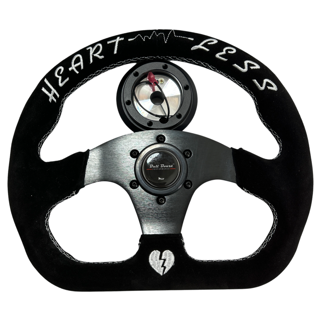 Flat Heart Steering Wheel + Short Hub Adapter Kit For Mazda Miata RX-7 RX-8 MX-3 MX-6