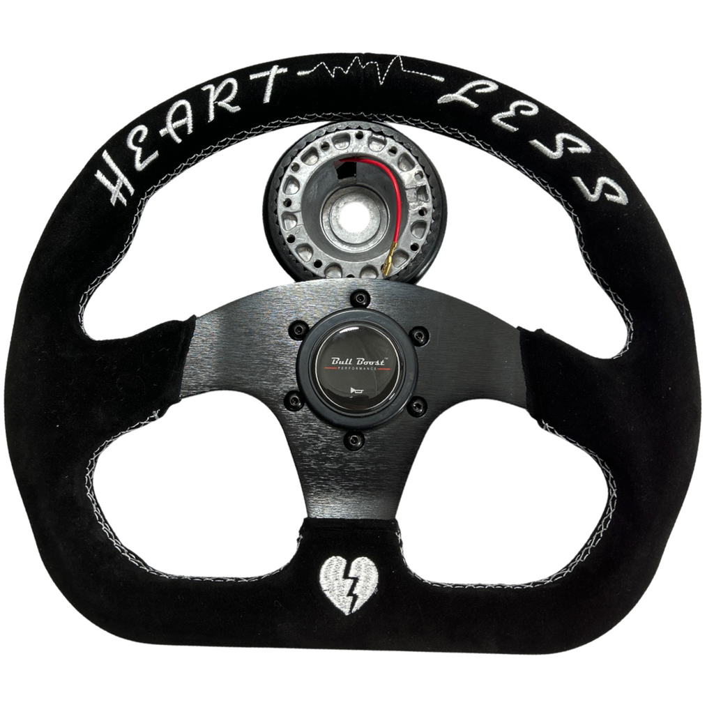 Quadro Flat Racing Steering Wheel + Hub Adapter Boss Kit for Civic, Del Sol, Integra
