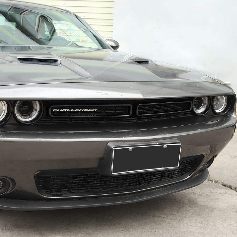 1 Set Black Front Grill Grille Inserts Guards Cover Trim for Dodge Challenger 2015-2022