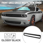 1 Set Black Front Grill Grille Inserts Guards Cover Trim for Dodge Challenger 2015-2022