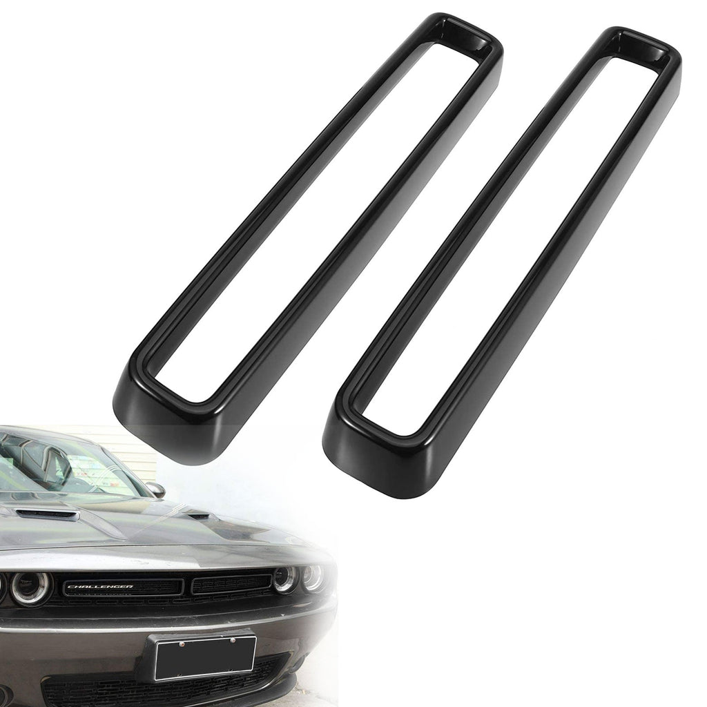 1 Set Black Front Grill Grille Inserts Guards Cover Trim for Dodge Challenger 2015-2022